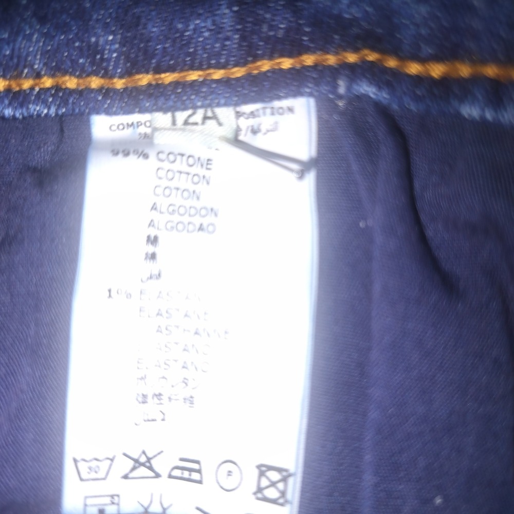 Fendi Roma Girls Dark Wash Slim Leg Jeans Embroidered Logo Back Pocket Size 12A - Picture 8 of 15